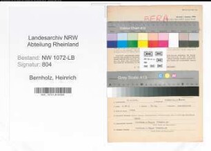 Entnazifizierung Heinrich Bernholz , geb. 31.05.1901 (Kaufmann)