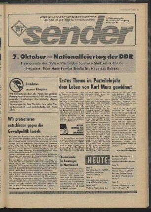 Betriebszeitung 'WF-Sender', Nr.39/1982 (1. Oktoberausgabe 1982)