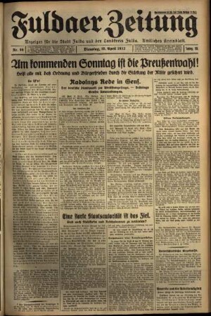 Ausgabe vom Dienstag, den 19. April 1932.