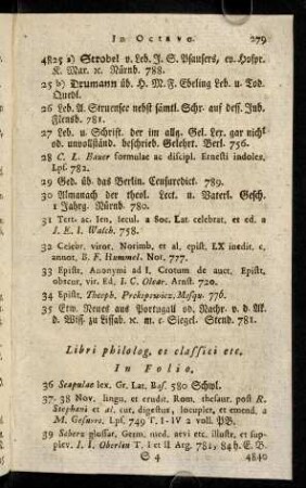 279-304, IV. Libri philologici et classici. - V. Libri varii.