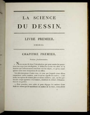 Livre I - II. Ombres. Perspective Lineaire.
