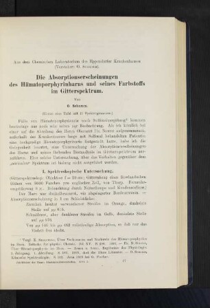 I. Spektroskopische Untersuchung.