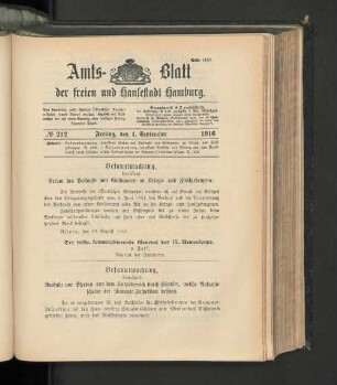 No. 212, 1. September 1916