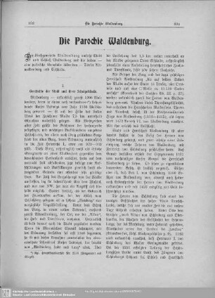 Die Parochie Waldenburg