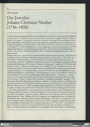 Der Juwelier Johann Christian Neuber (1736-1808)