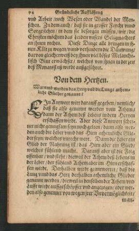 Von dem Hertzen.