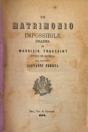 Un matrimonio impossibile : dramma