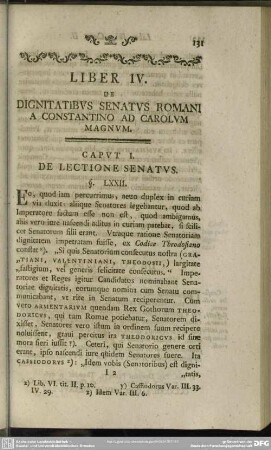 Liber IV. De Dignitatibus Senatus Romani A Constantino Ad Carolum Magnum