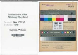Entnazifizierung Wilhelm Huembs, geb. 06.09.1897 (Gastwirt)