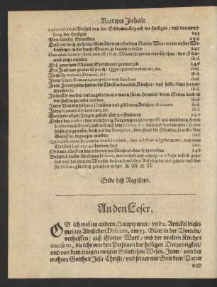 [Nachwort.] An den Leser.