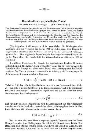 Das abrollende physikalische Pendel