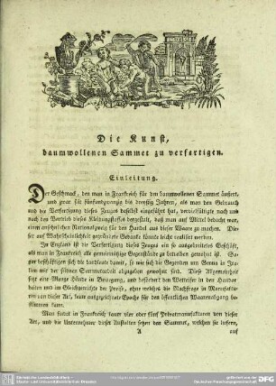 Die Kunst, baumwollenen Sammet zu verfertigen