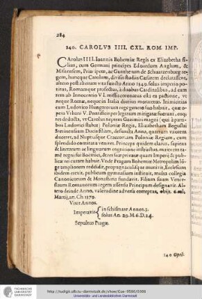 140. Carolus IIII. CXL. Rom. Imp.