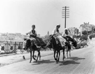 Dubrovnik, Reiterinnen in Tracht zu Pferd