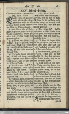 XXV. Abend-Lieder