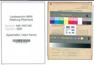 Entnazifizierung Heinz Hanns Appenzeller , geb. 26.12.1914 (Arbeiter)