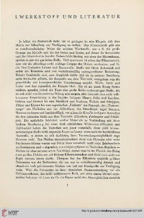 I. Werkstoff und Literatur
