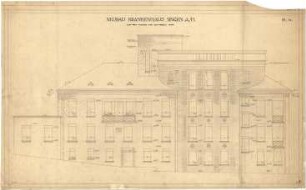 Billing, Hermann; Singen; Krankenhaus - Süd- Westfassade mit Rundbau (Ansicht)