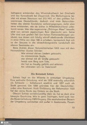 Die Kreisstadt Schleiz