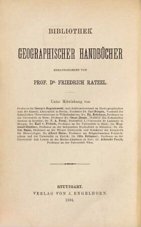 Morphologie der Erdoberfläche, 1