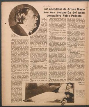 Las anécdotas de Arturo Mario son una evocación del gran compañero Pablo Podestá