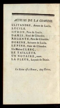 Acteurs De La Comedie.