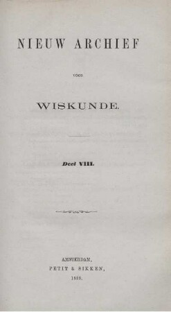 8: Nieuw archief voor wiskunde