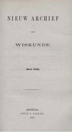 8: Nieuw archief voor wiskunde