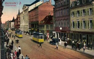 Postkartenalbum. "Karlsruhe i. B. - Kaiserstraße". Kaiserstraße