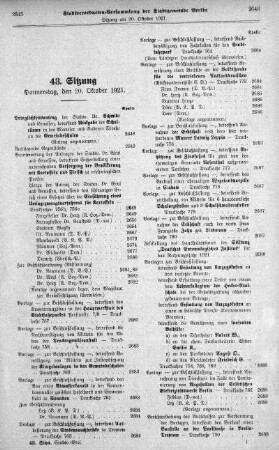 Sitzung 43, 20. Oktober 1921
