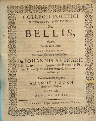 De bellis