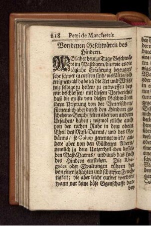 Von denen Geschwären des Hindern.