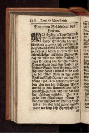 Von denen Geschwären des Hindern.