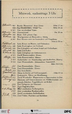 Mittwoch, nachmittags 3 Uhr (Nr. 501 - 642)