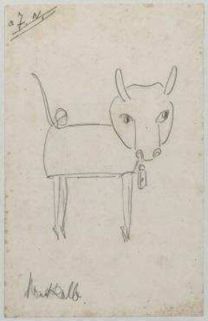 Anti-Revue: Mondkalb. Figurinenentwurf für die Anti-Revue "Schlechter und Besser" von Kurt Schwitters, Hans Stuckenschmidt und Hannah Höch