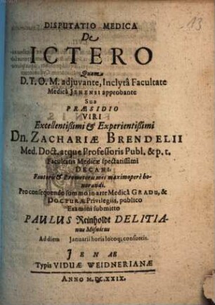 Disputatio Medica De Ictero