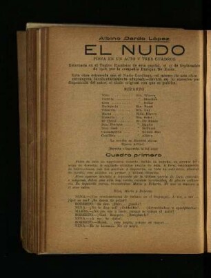 El nudo : pieza en un acto y tres cuadros