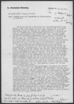 Unterheimbach mit Geddelsbach: Inspektionsbericht 1954