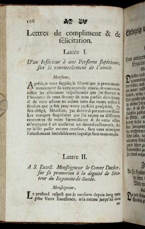 Lettres de compliment & de félicitation. = Ehrbezeig- und Glückwünschungs-Briefe.