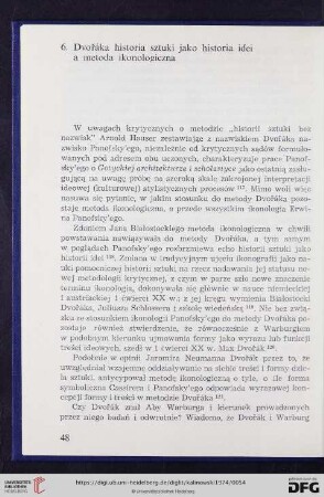 6. Dvořáka historia sztuki jako historia idei a metoda ikonologiczna