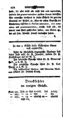 Druckfehler im vorigen Stücke.