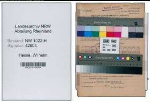 Entnazifizierung Wilhelm Hesse , geb. 13.01.1890 (Schaffner)
