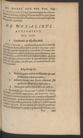 De Noxalibus Actionibus. Tit. VIII.