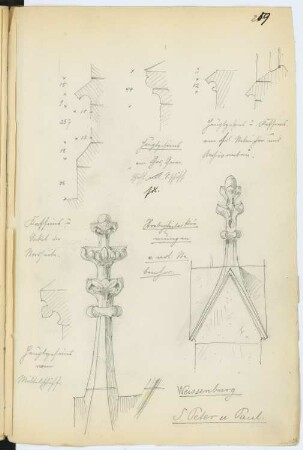 St. Peter und Paul, Weißenburg: Details (aus: Skizzen- und Fotoalbum 7)