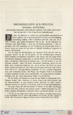 Bronzereliefs aus Perugia (1905)