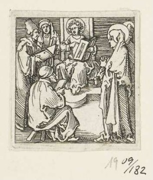 Zwölfjähriger Jesus im Tempel, Blatt 6 der Folge "Szenen aus dem Leben Christi"