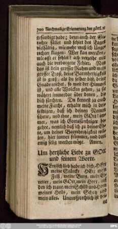 Um hertzliche Liebe zu Gott und seinem Worte.