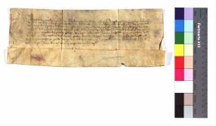 Lehenbrief Abt Siegfrieds II. zu Ellwangen für Diether Landschad über 1/6 am großen und kleinen Laienzehnten zu Östringen, das Fritz von Domeneck (Dumneke) aufgegeben hatte