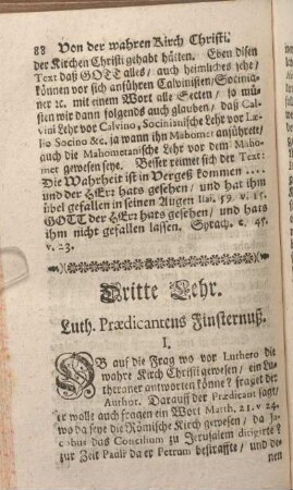 Dritte Lehr. Luth. Praedicantens Finsternuß.