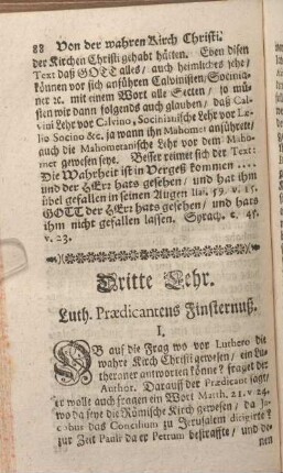 Dritte Lehr. Luth. Praedicantens Finsternuß.